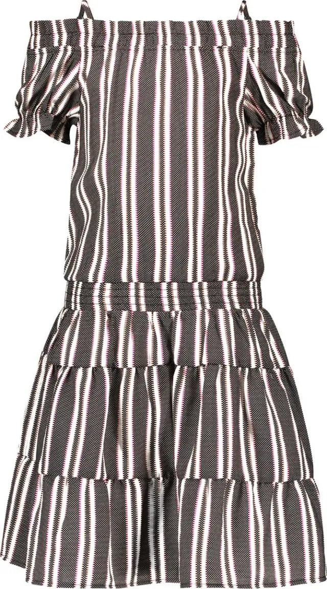 B.Nosy Brilliant Check Meisjes Jurk Zwart
