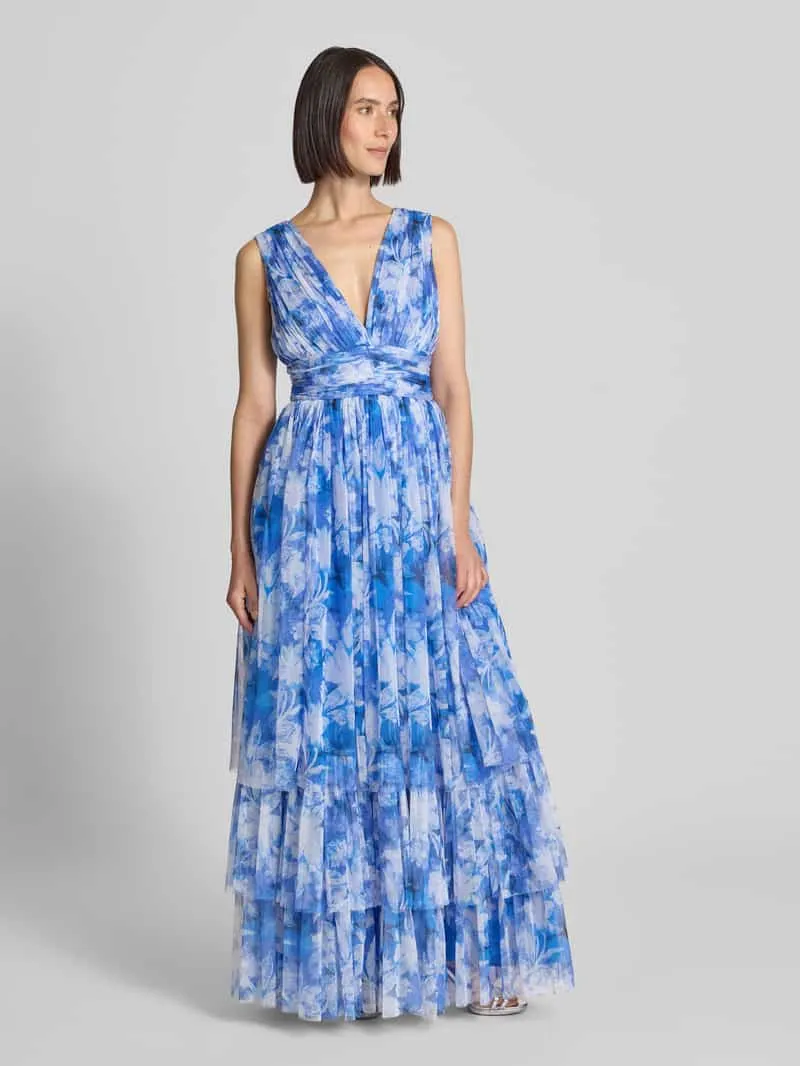 Lace & Beads Cocktailjurk in laagjeslook Blauw