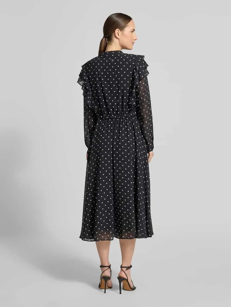 Joop! Midi-jurk in all-over look met Strikceintuur zwart, foto 3