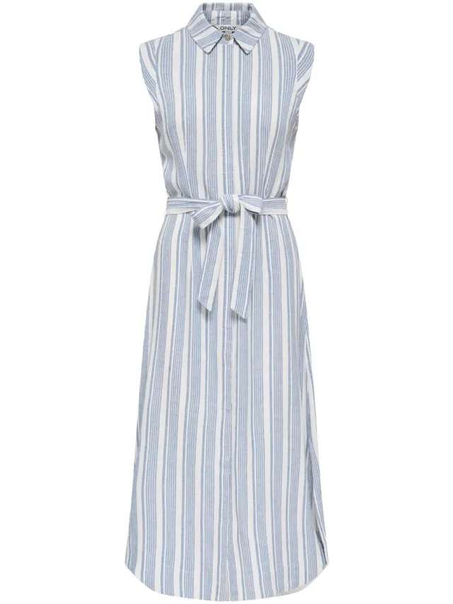 Only ONLGOA SL LINEN BL SHIRT DRESS CC PNT - Meisjes - Maxi jurken Coronet Blue