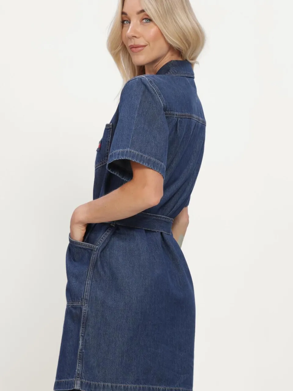 Tommy Jeans Dames Jurken Utility Shirt Dress Cj8036 - Blauw, foto 4