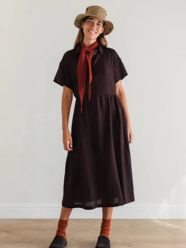 TWOTHIRDS dames vegan Jurk Antipaxos Bruin Donkerbruin