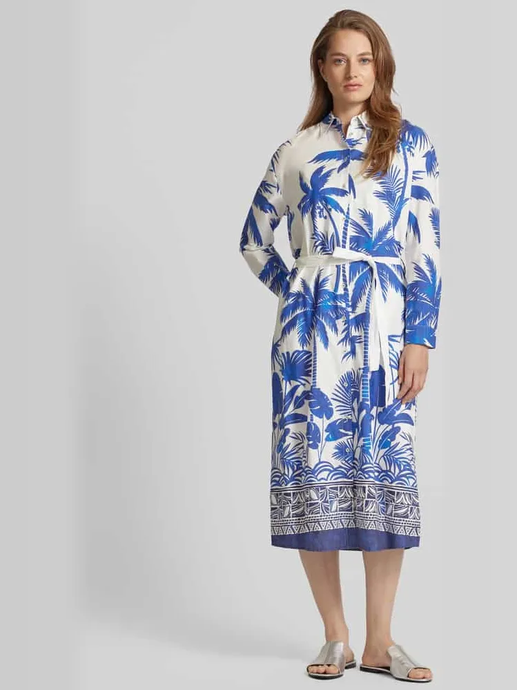 Emily Van den Bergh Midi-jurk met doorknoopsluiting Blauw
