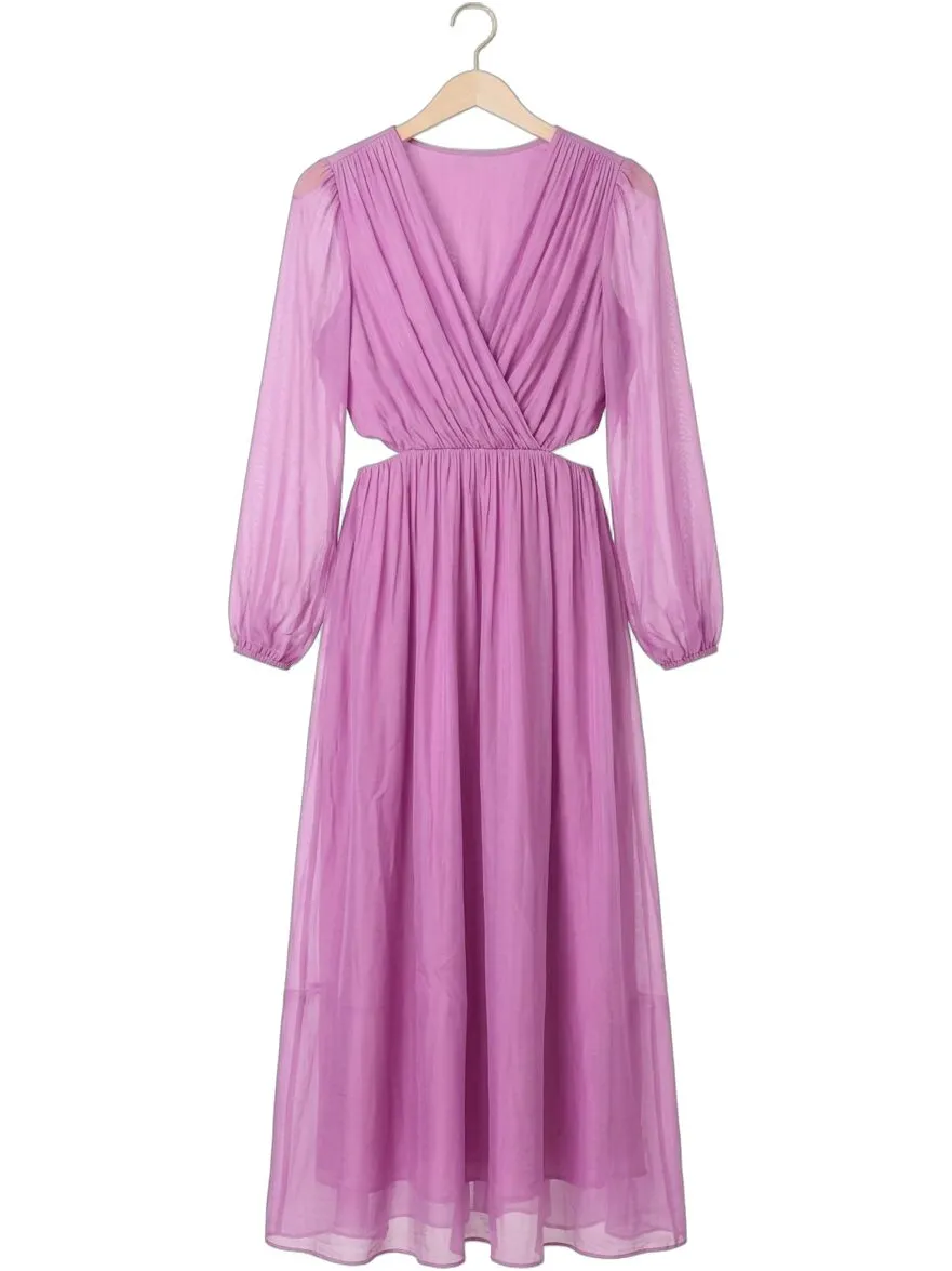 Freebird Dames Jurken F-wv-silk-vis-26-1 - Paars, foto 2
