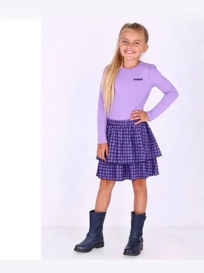 B.Nosy midi jurk met print paars lila, foto 2