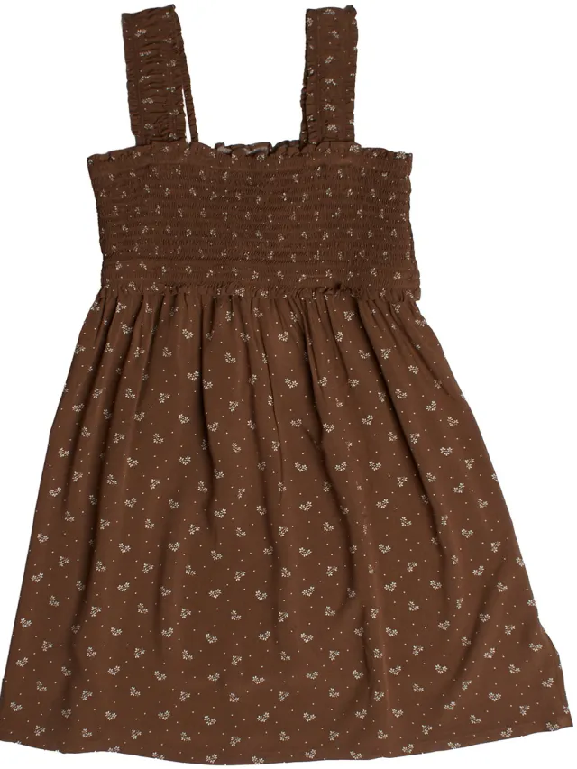 Gap jurk met gerimpelde riem bruin