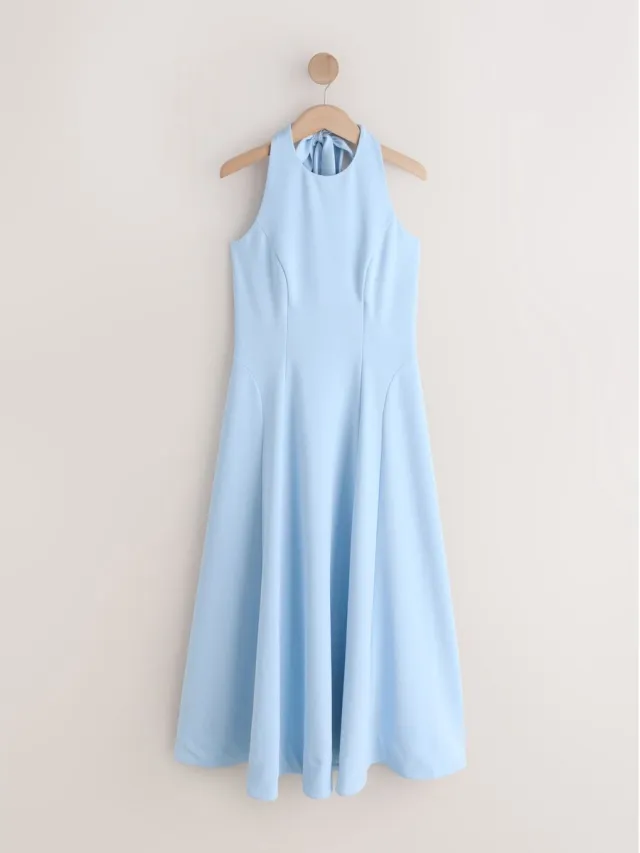Next Dames - Halflange gelegenheidshalterjurk - Blauw Pale Blue