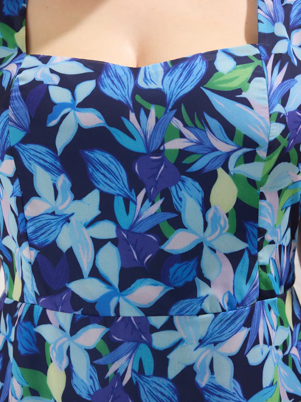 Trendyol Curve Dames Blauw Bloemen Kort / Mini Kort Casual A-lijn Grote maten Jurk, foto 2