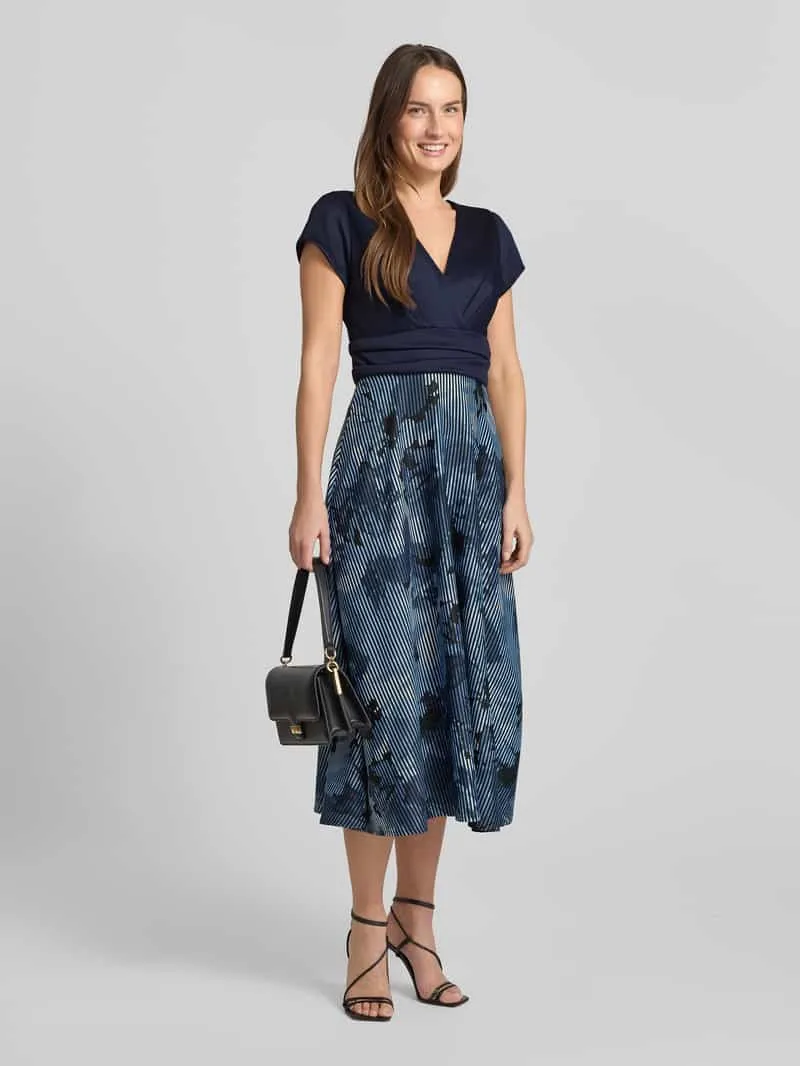 Swing Maxi-jurk met bloemenprint Donkerblauw