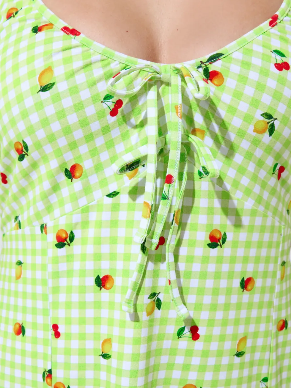 Limited Collection Groene Minijurk Met Geruit Fruitprint-56, foto 5