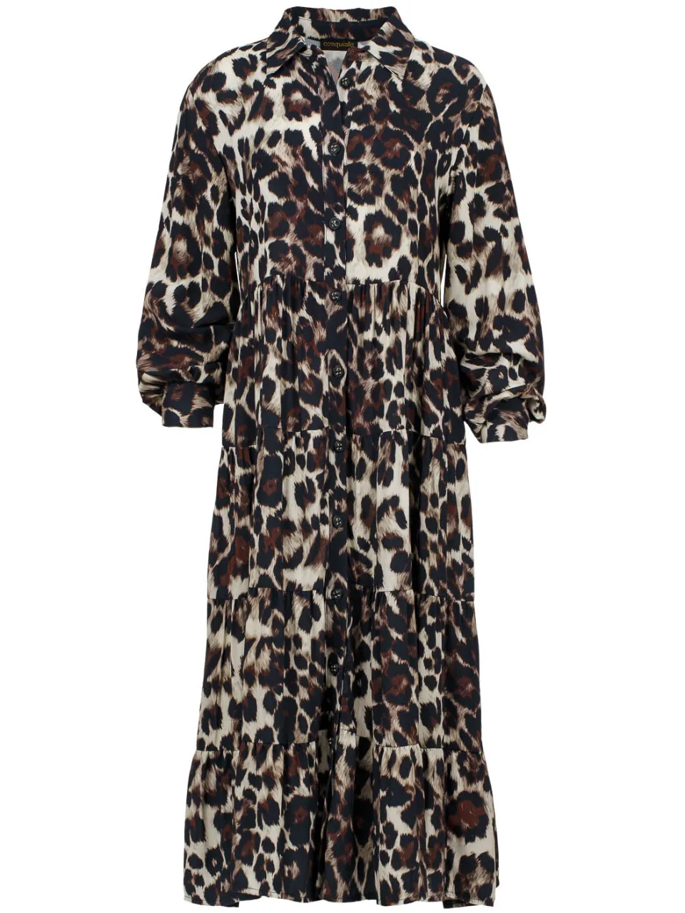 Conquista Jurk met dierenprint en knoopdetail, foto 2