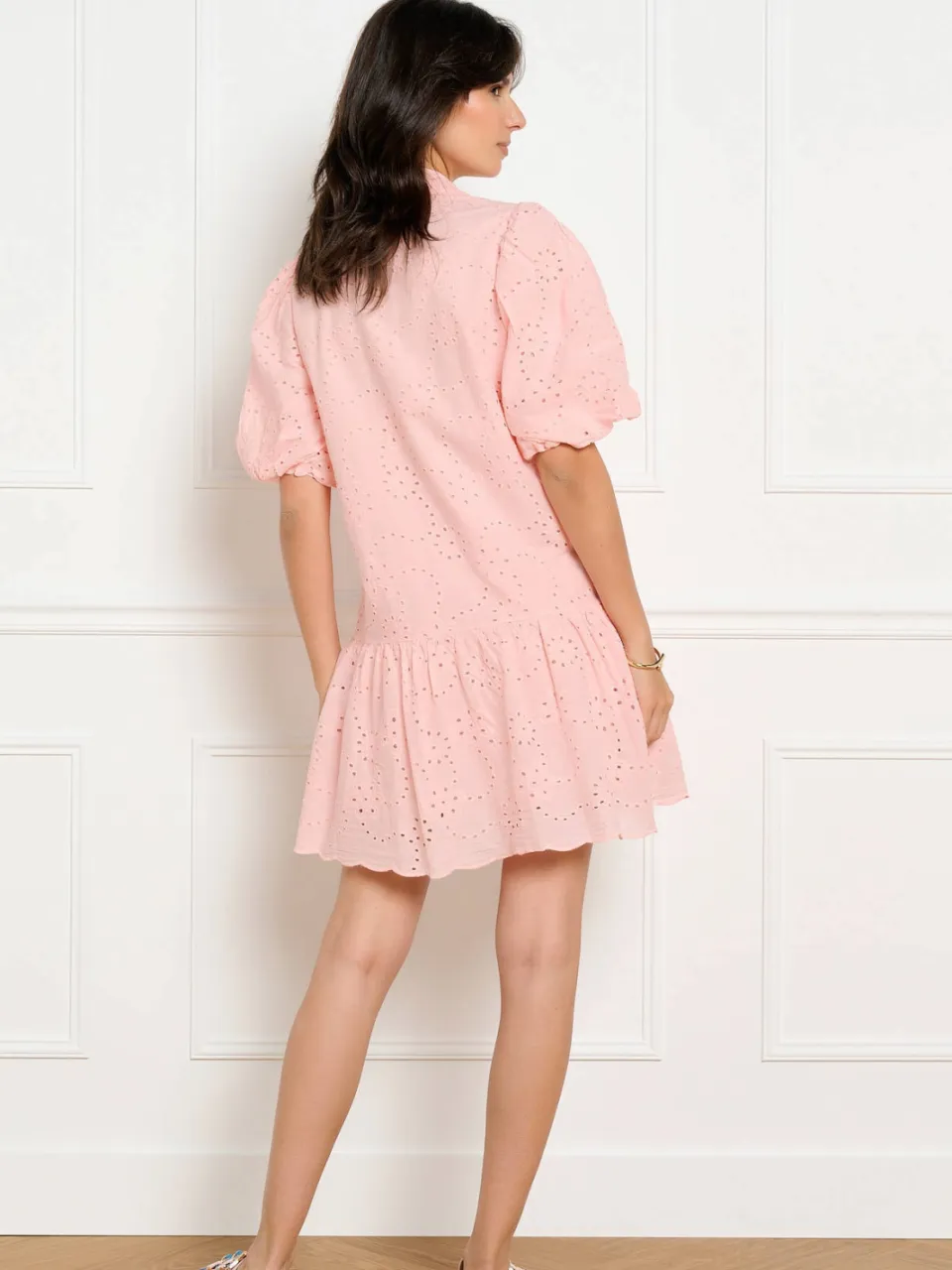 LOLALIZA broderie zomerjurk - zalm, foto 3