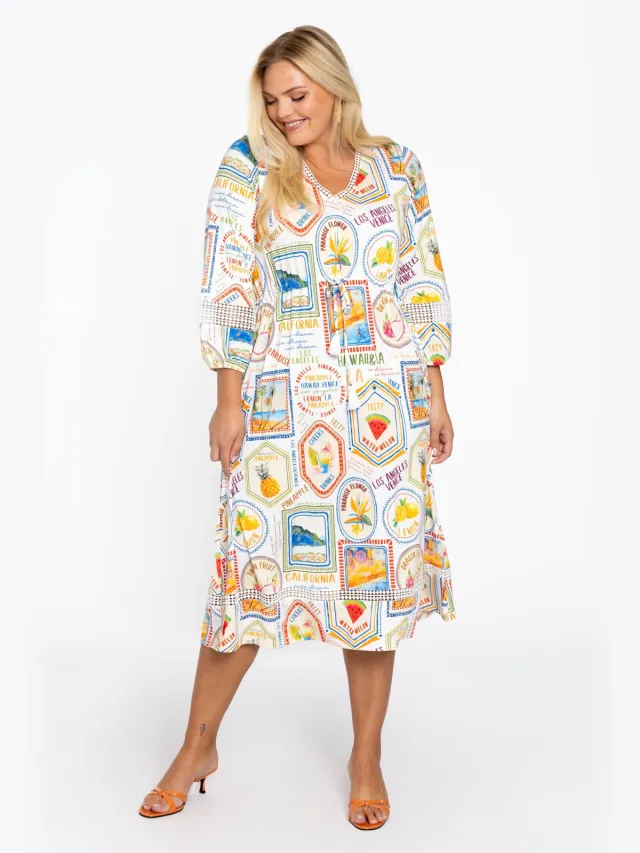 Yoek Jurk met kant TROPICANA | Beige
