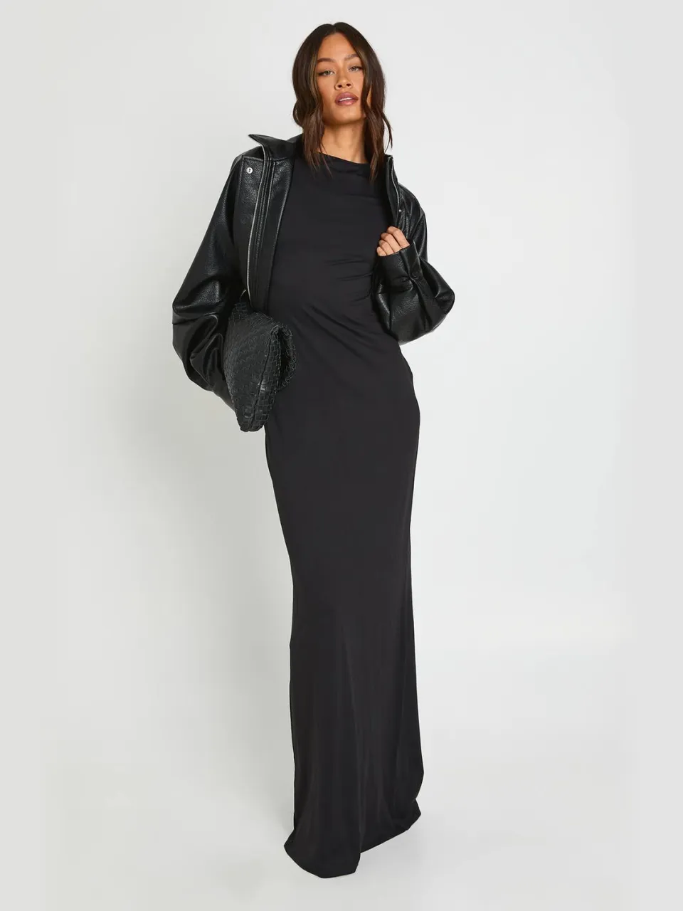 boohoo Dames Lange Basic Maxi Jurk Met Lange Mouwen zwart, foto 2