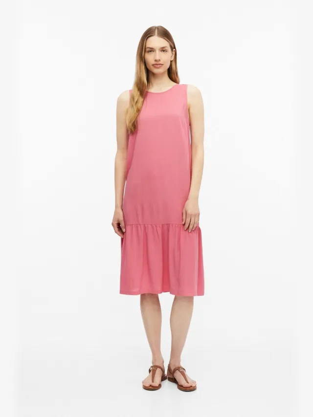 S.Oliver female - Gestreepte jurk van viscose roze
