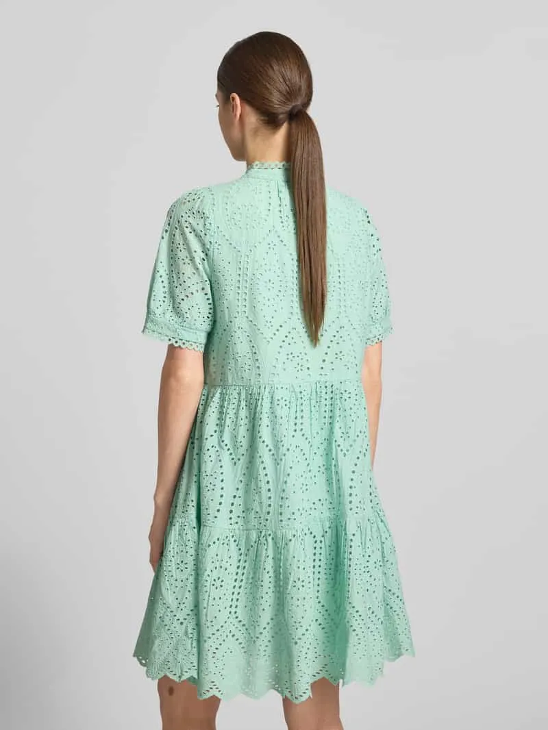 Yas Mini-jurk met ajourwerk model 'Holi' mintgroen, foto 3
