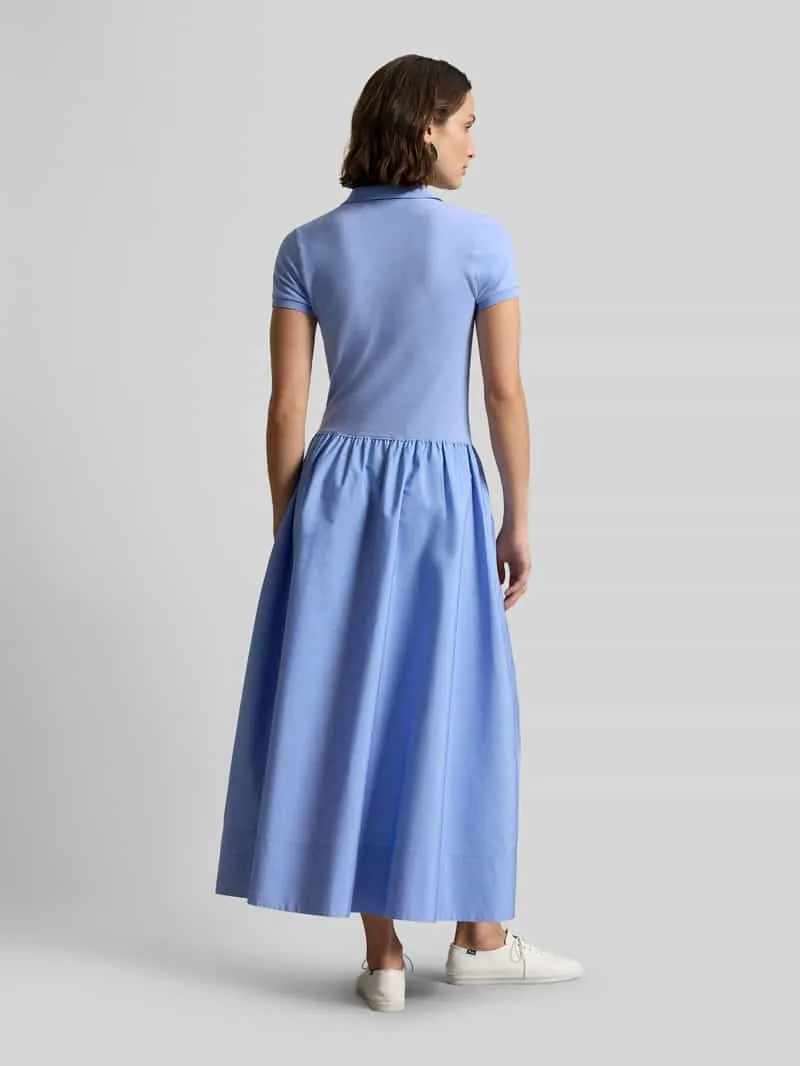 Polo Ralph Lauren Vrijetijdsjurk van katoenmix met polokraag lichtblauw, foto 3
