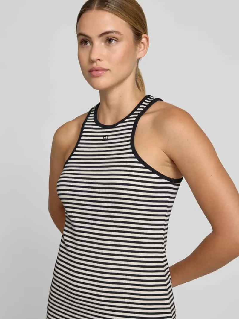 Anine Bing slim fit jurk in brei-look oranje, foto 4