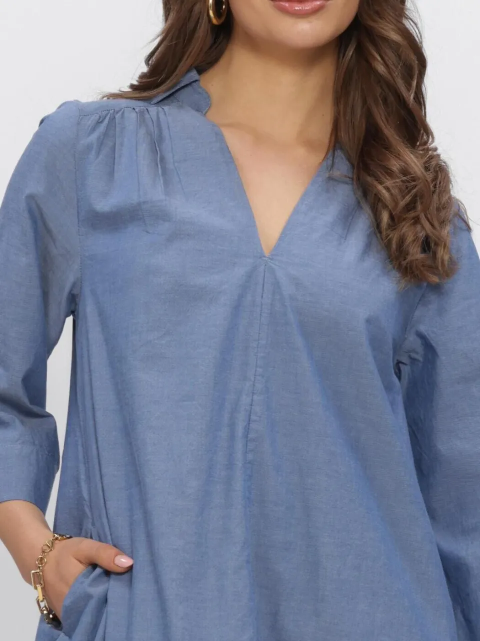 SELECTED WOMEN Dames Jurken Slfkira Talia Oversize 3/4 Dress - Blauw, foto 4