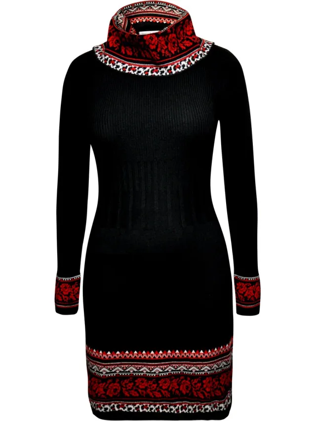 Starry Indigo Dames klassieke kerstjurk Zwart