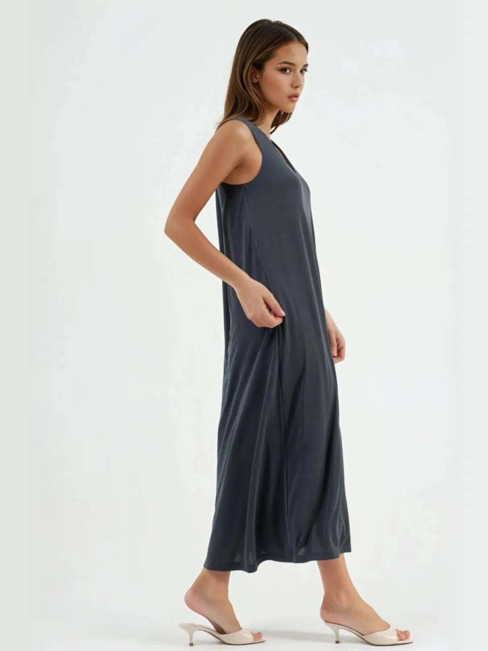 Busem Halterneck Modal Dress donkergrijs, foto 2
