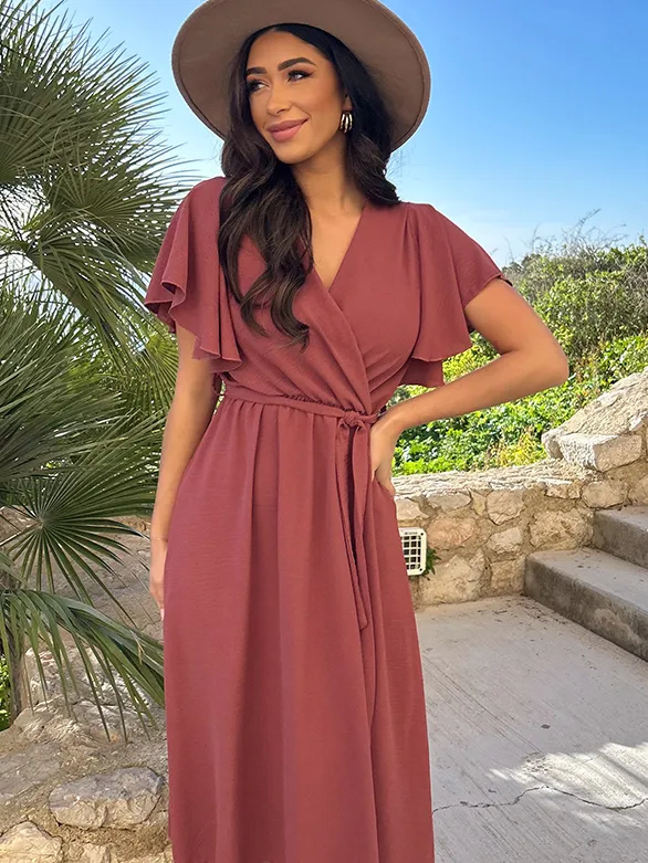 Fashion Musthaves Florence Midi Jurk Dust Roze 2.0