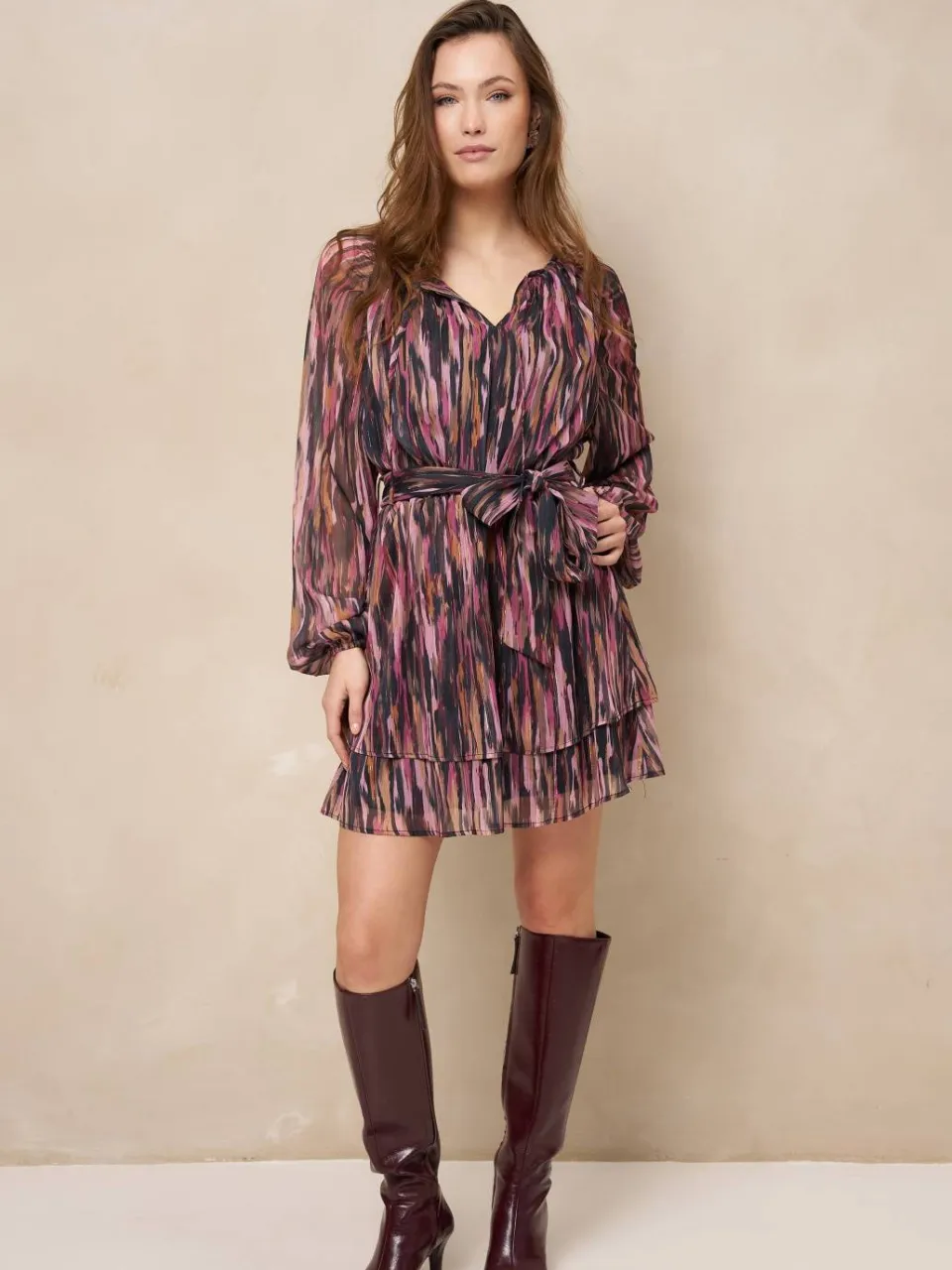 Lofty Manner korte jurk met glitters en print - meerkleurig Multi