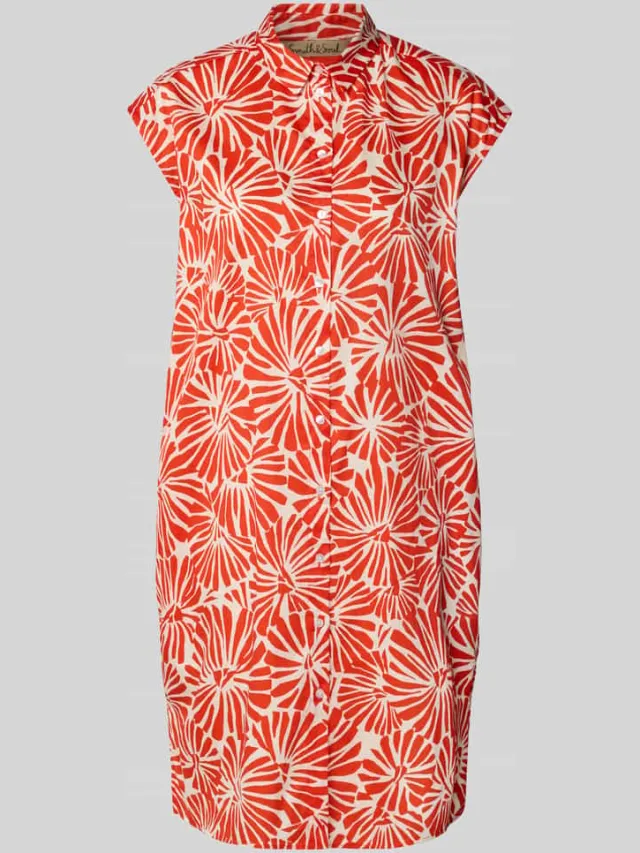 Smith and Soul Knielange jurk met kapmouwen rood, foto 2