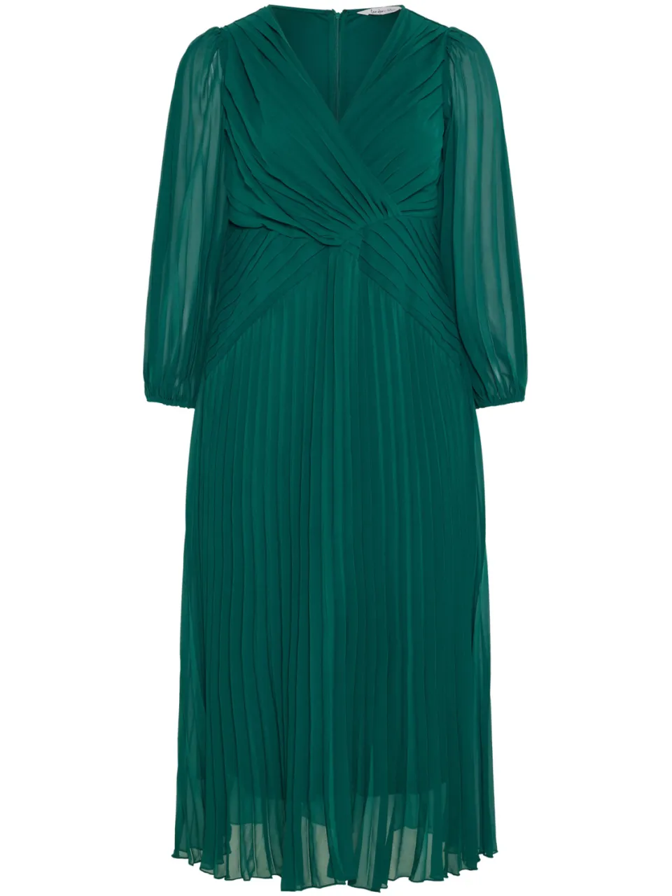 Yours London Curve Geplooide Jurk In Groenblauw, foto 3