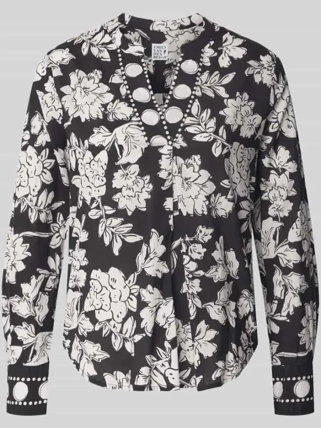Emily Van den Bergh Blouseshirt met V-hals zwart, foto 2