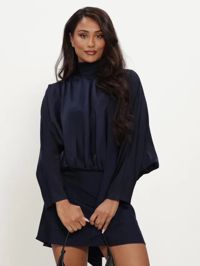 Studio AMAYA Shine Dress donkerblauw