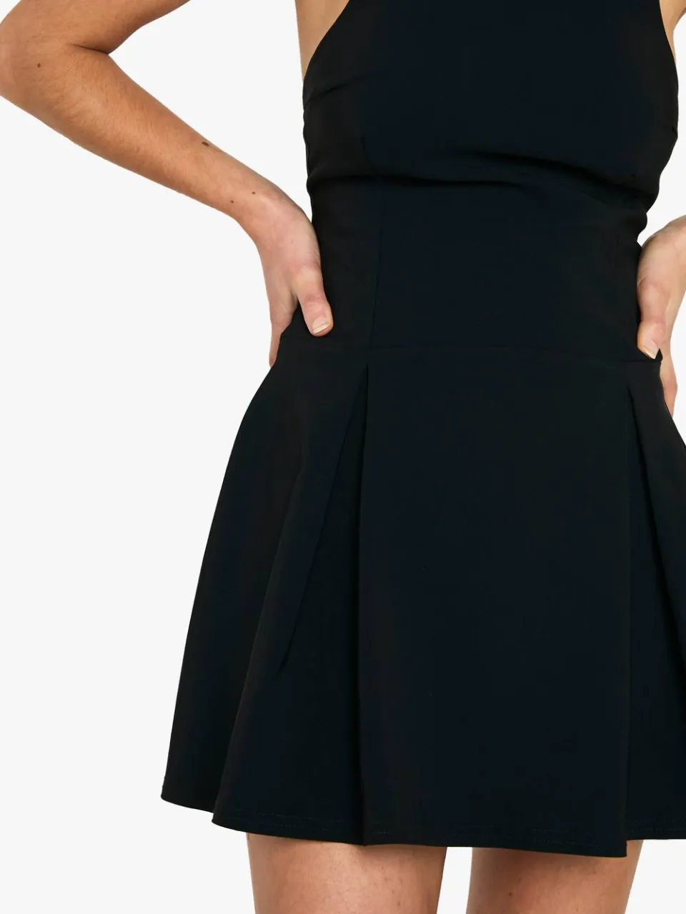 boohoo Dames Bengaline Halter Skater Jurk zwart, foto 4