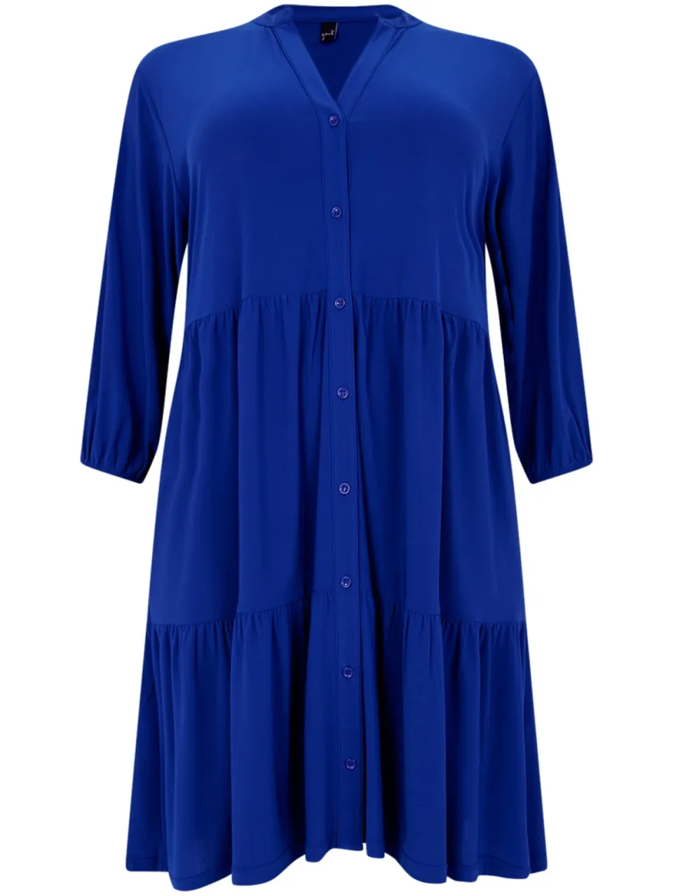 Yoek Jurk met ruches | Blauw, foto 3