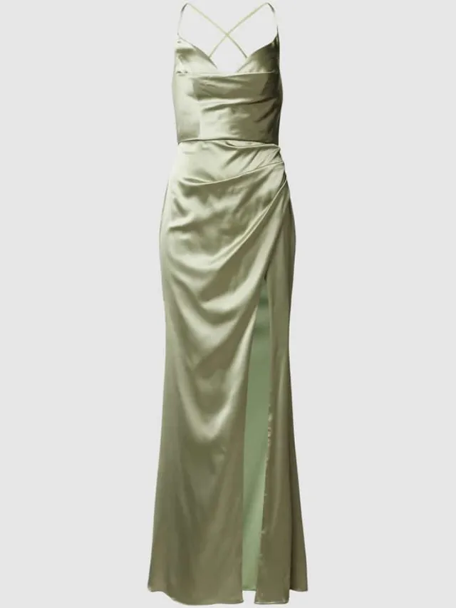 LUXUAR FASHION Avondjurk met cascadehals mintgroen, foto 2