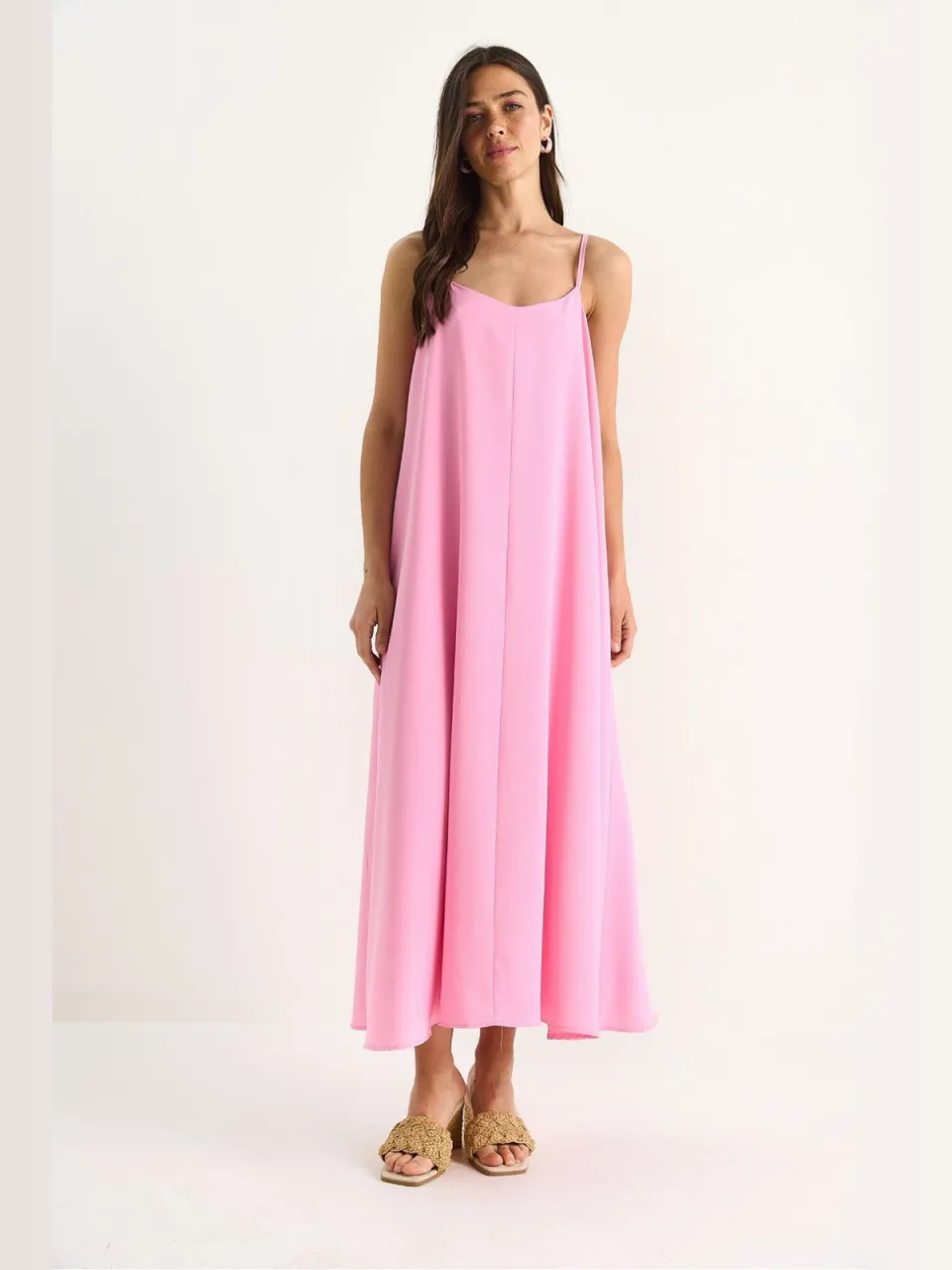 Bianco Lucci Maxi V-hals Jurk roze, foto 2
