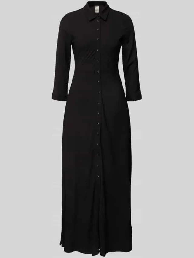 Yas Maxi-jurk van pure viscose model 'Savanna' zwart, foto 2