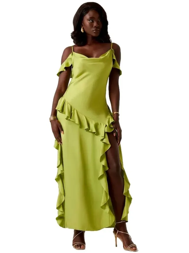 Guess Reiko Mouwloze Jurk Groen L Vrouw Greenwich