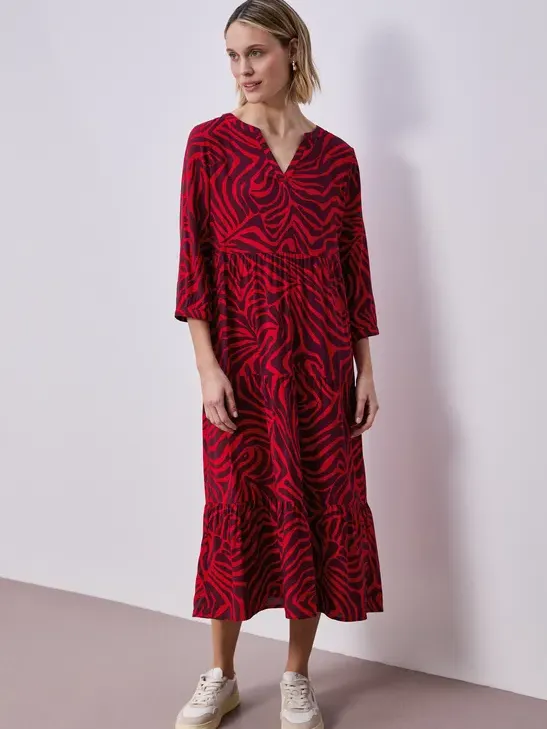 Street One Midi-jurk met grafische print Rood