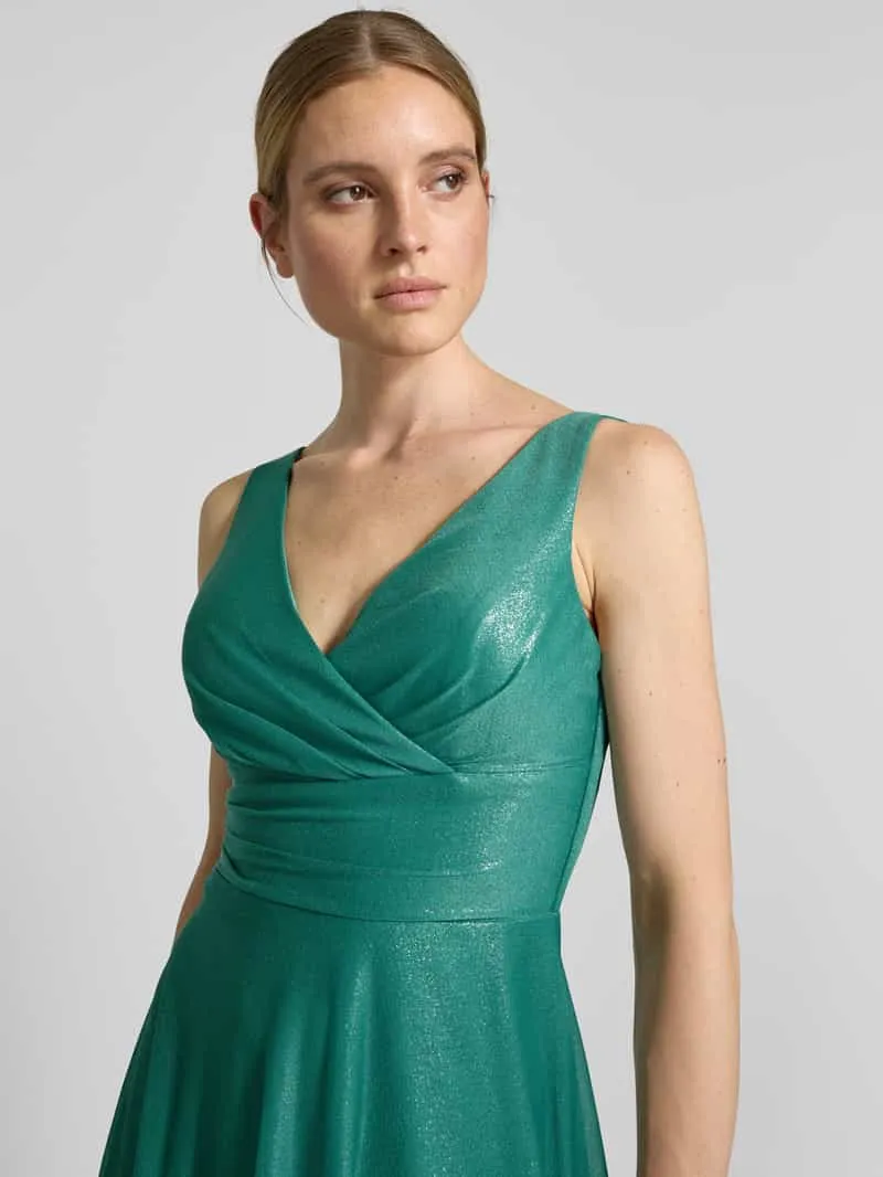 TROYDEN COLLECTION Cocktailjurk in wikkellook mintgroen, foto 4