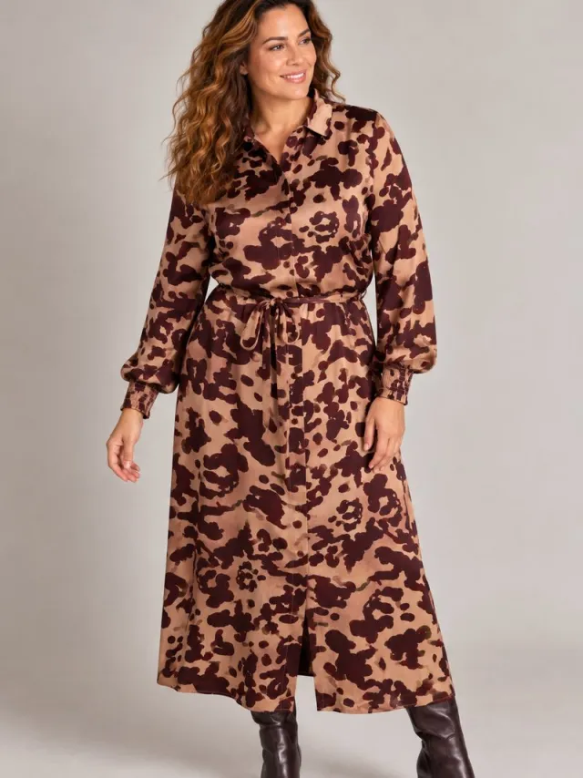 Yest Curve Tess Dresses - Wine Red/Multi Colou - maat 2(50)