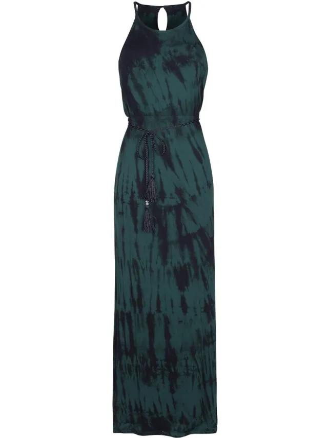 R.E.D. ROCK-ENGINEERED DESIGN Groen-zwarte maxi jurk met batik patroon - Dames groen;zwart