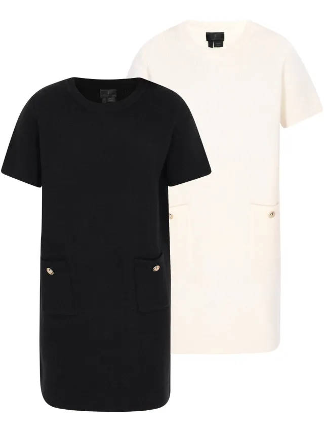 Mo dress 2-Pack zwart/offwhite
