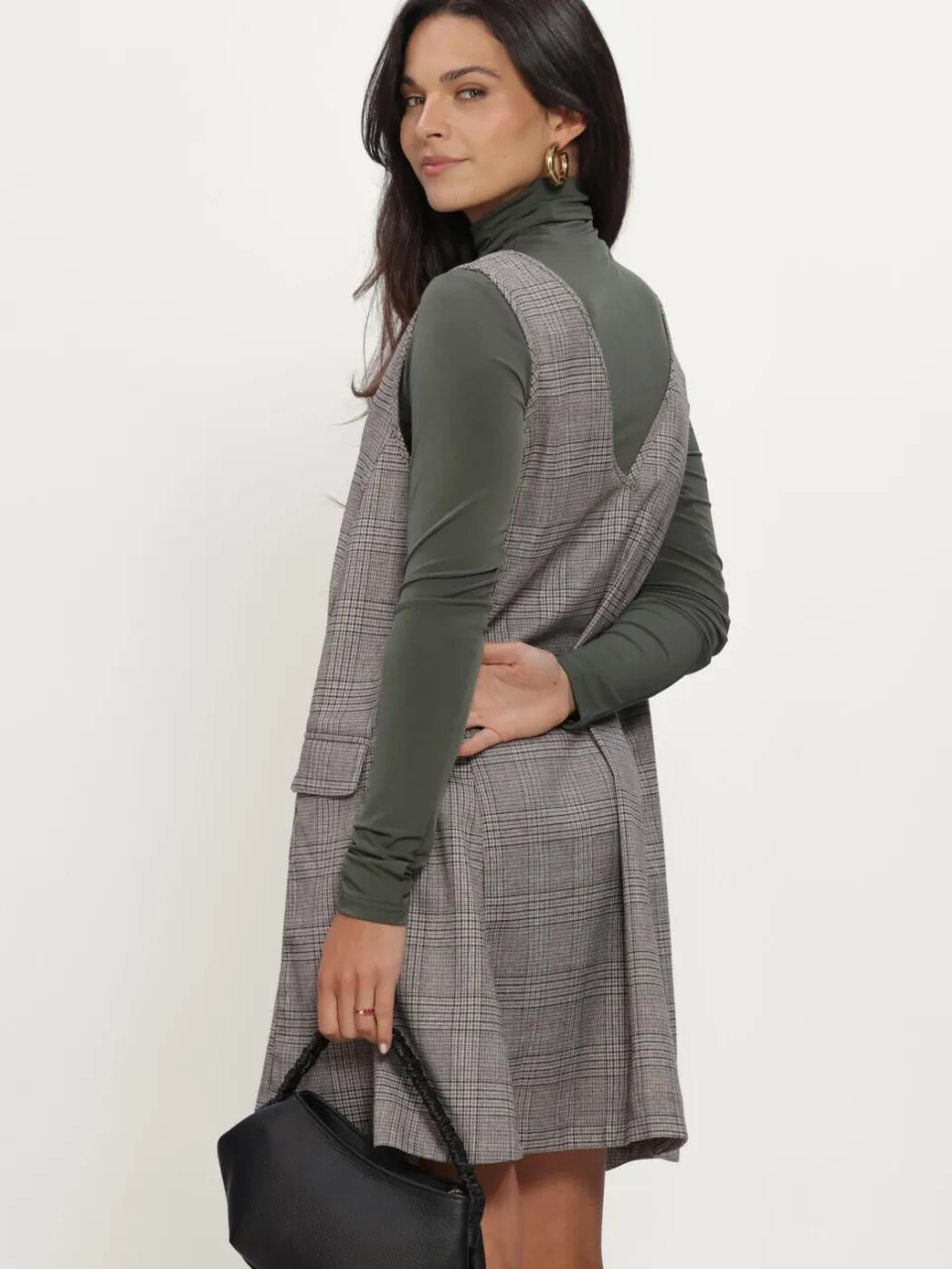 Y.A.S. YAS Dames Jurken Yasdakota Sl Wide Spencer Dress - Bruin, foto 3