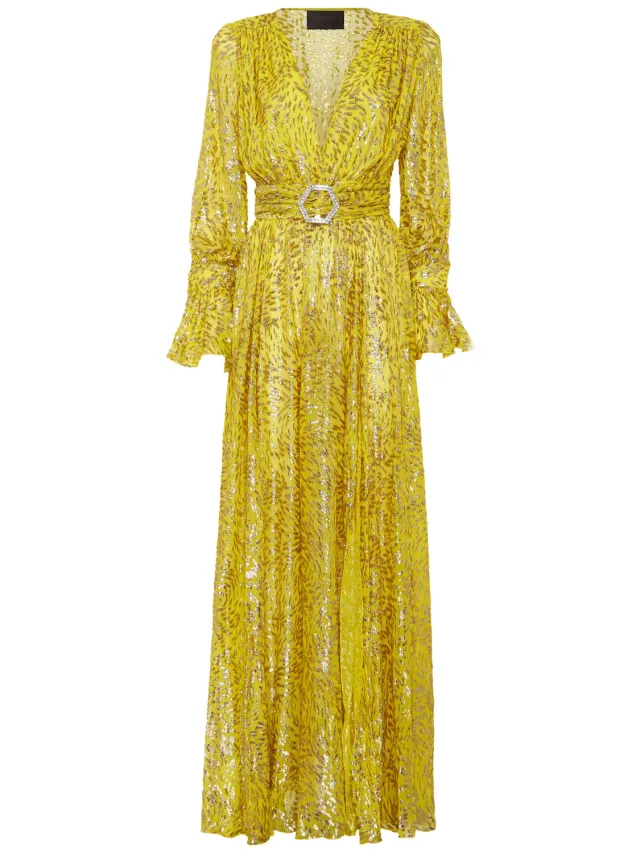 Philipp Plein Lange Jurk geel, foto 2