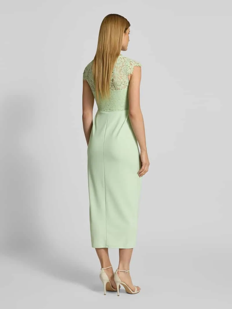 Vila Midi-jurk met kant Model 'CLARA' groen, foto 3