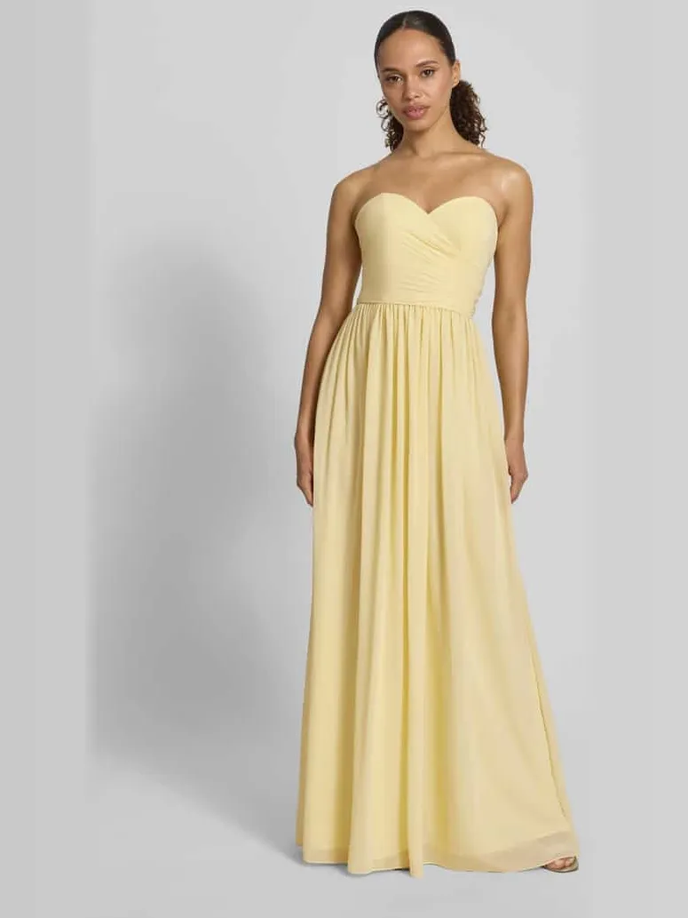 Mascara maxi-jurk in off-shoulder-look Lichtgeel