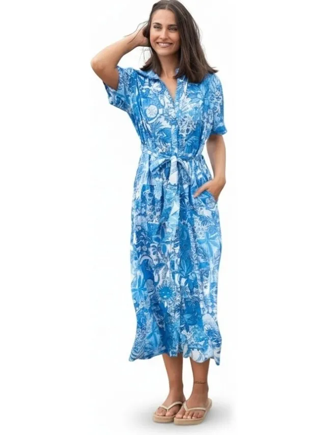 Isla Bonita By Sigris Jurk Isla Bonita By Sigris Jurk Blauw