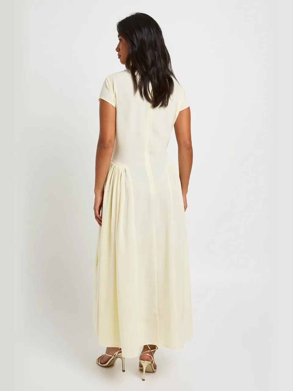 boohoo Dames Getextureerde Volume Rok Midaxi-jurk citroen, foto 3