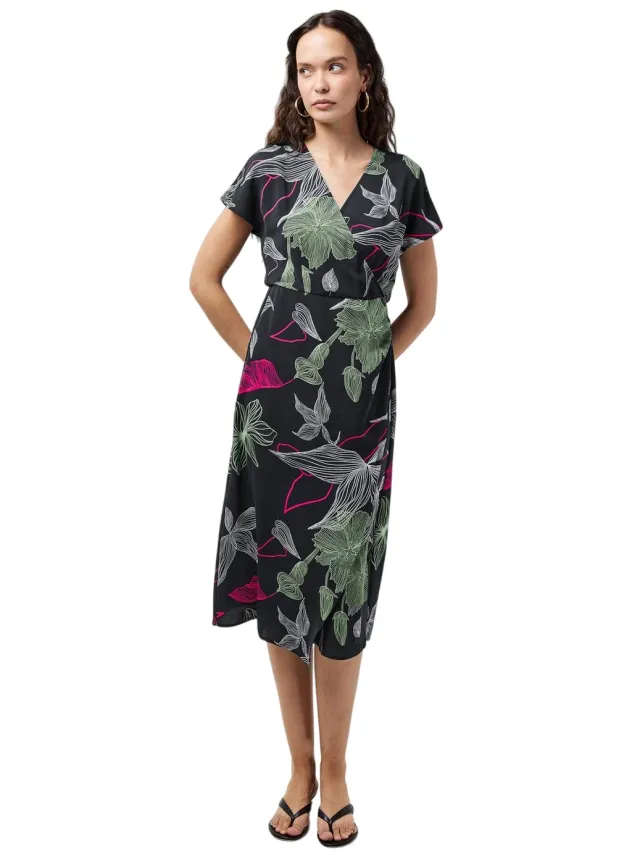 Vero Moda Jane-wikkeljurk voor dames (Zwart)