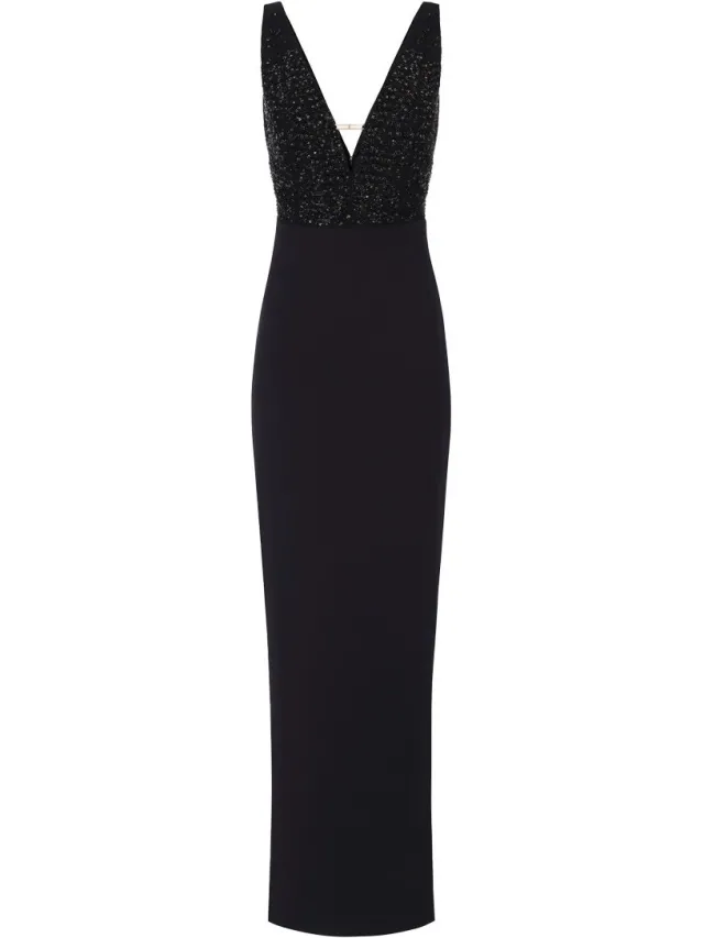 Elisabetta Franchi Lange Jurk Elisabetta Franchi abr2457e2-110 Zwart